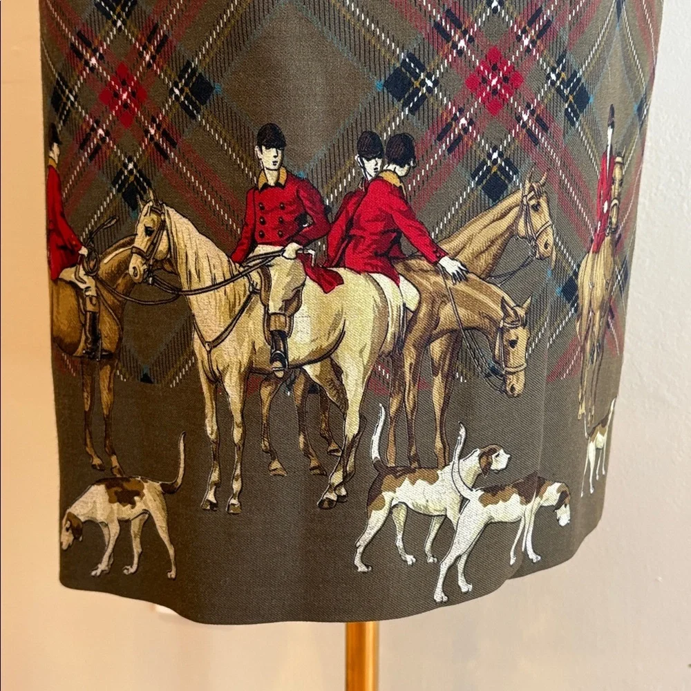 Vintage Ralph Lauren Wool Plaid Equestrian Wrap Skirt size 8 EUC - Picture 3 of 13